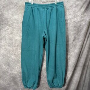 Comfrt Teal Green Fleece Jogger Sweatpants Mens Size 2XL Comfort Cozy Lounge